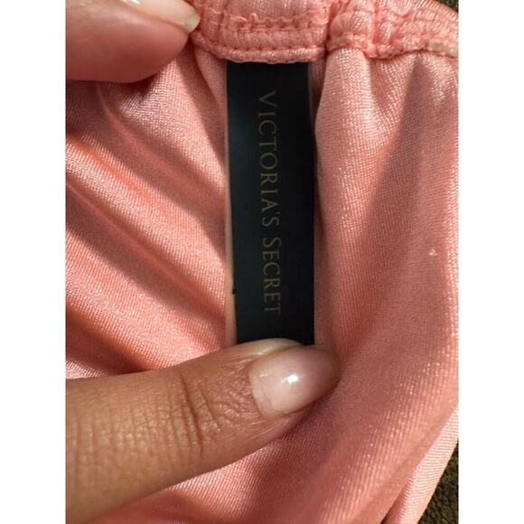 Victoria's Secret Peach Metallic Halter String Tie Bikini Swim Top Size Medium - Picture 4 of 6